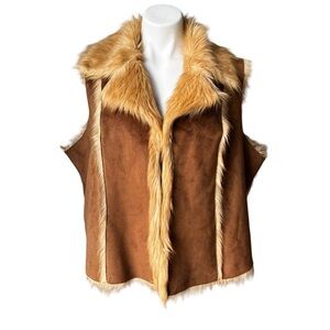 Capri Women's Tan Faux Fur Vest